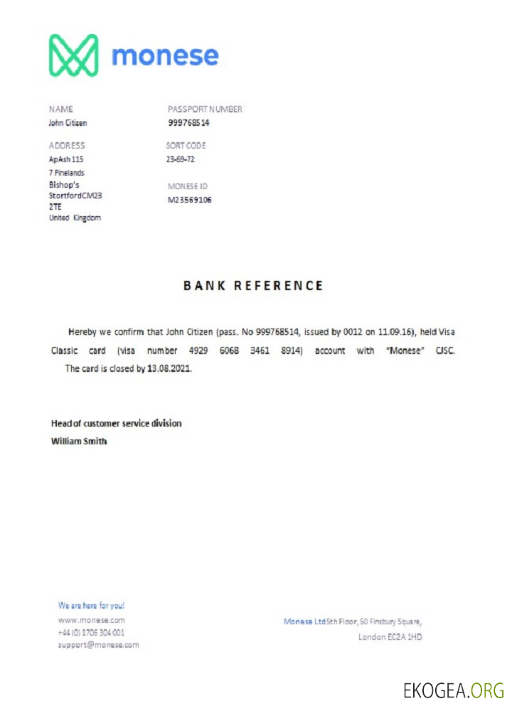 Référence Royaume , Uni , Monese , closure